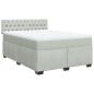 Preview: ARDEBO.de - Boxspringbett mit Matratze Hellgrau 160x200 cm Samt