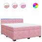 Preview: Boxspringbett mit Matratze Rosa 180x200 cm Samt