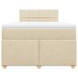 Preview: Boxspringbett mit Matratze Creme 120x190 cm Stoff