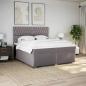 Preview: ARDEBO.de - Boxspringbett mit Matratze Taupe 200x200 cm Stoff