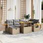 Preview: ARDEBO.de - 7-tlg. Garten-Sofagarnitur mit Kissen Beige Poly Rattan