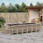 Preview: ARDEBO.de - 17-tlg. Garten-Essgruppe mit Kissen Beigemischung Poly Rattan