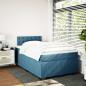 Preview: Boxspringbett mit Matratze Blau 120x200 cm Samt