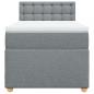 Preview: Boxspringbett mit Matratze Hellgrau 90x200 cm Stoff