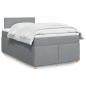 Preview: ARDEBO.de - Boxspringbett mit Matratze Hellgrau 120x190 cm Stoff