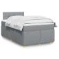Preview: ARDEBO.de - Boxspringbett mit Matratze Hellgrau 120x190 cm Stoff
