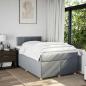 Preview: Boxspringbett mit Matratze Hellgrau 120x190 cm Stoff