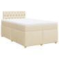 Preview: Boxspringbett mit Matratze Creme 120x190 cm Stoff