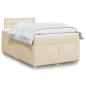 Preview: ARDEBO.de - Boxspringbett mit Matratze Creme 120x190 cm Stoff