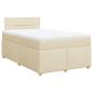 Preview: Boxspringbett mit Matratze Creme 120x200 cm Stoff