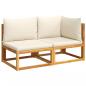 Preview: Gartensofa mit Kissen 2-Sitzer Massivholz Akazie