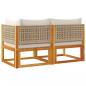 Preview: Gartensofa mit Kissen 2-Sitzer Massivholz Akazie