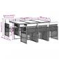 Preview: 7-tlg. Garten-Essgruppe mit Kissen Schwarz Poly Rattan
