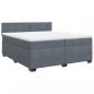 Preview: Boxspringbett mit Matratze Dunkelgrau 200x200 cm Samt