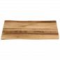 Preview: Tischplatte mit Baumkante 60x60x2,5 cm Raues Massives Mangoholz