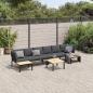 Preview: ARDEBO.de - 5-tlg. Garten-Sofagarnitur mit Kissen Schwarz Aluminium