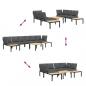 Preview: 5-tlg. Garten-Sofagarnitur mit Kissen Schwarz Aluminium