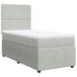 Preview: Boxspringbett mit Matratze Hellgrau 90x200 cm Samt