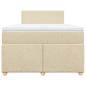 Preview: Boxspringbett mit Matratze Creme 120x200 cm Stoff