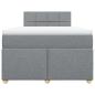 Preview: Boxspringbett mit Matratze Hellgrau 120x200 cm Stoff
