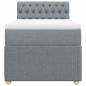 Preview: Boxspringbett mit Matratze Hellgrau 90x190 cm Stoff