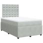 Preview: Boxspringbett mit Matratze Hellgrau 120x190 cm Samt