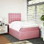 Preview: Boxspringbett mit Matratze Rosa 120x190 cm Samt