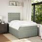 Preview: Boxspringbett mit Matratze Hellgrau 120x200 cm Samt