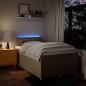 Preview: ARDEBO.de - Boxspringbett mit Matratze Creme 120x200 cm Stoff