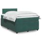 Preview: ARDEBO.de - Boxspringbett mit Matratze Dunkelgrün 120x200 cm Samt
