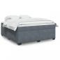 Preview: ARDEBO.de - Boxspringbett mit Matratze Dunkelgrau 180x200 cm Samt