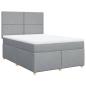 Preview: Boxspringbett mit Matratze Hellgrau 140x200 cm Stoff