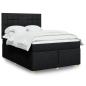 Preview: ARDEBO.de - Boxspringbett mit Matratze Schwarz 140x200 cm Stoff