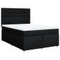 Preview: Boxspringbett mit Matratze Schwarz 140x200 cm Stoff
