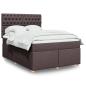Preview: ARDEBO.de - Boxspringbett mit Matratze Dunkelbraun 140x200 cm Stoff