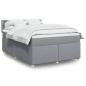 Preview: ARDEBO.de - Boxspringbett mit Matratze Hellgrau 140x200 cm Stoff
