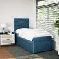 Preview: Boxspringbett mit Matratze Blau 100x200 cm Samt