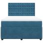 Preview: Boxspringbett mit Matratze Blau 140x200 cm Samt
