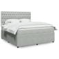 Preview: ARDEBO.de - Boxspringbett mit Matratze Hellgrau 180x200 cm Samt