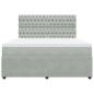 Preview: Boxspringbett mit Matratze Hellgrau 180x200 cm Samt