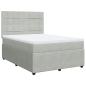 Preview: Boxspringbett mit Matratze Hellgrau 140x190 cm Samt