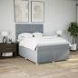 Preview: Boxspringbett mit Matratze Hellgrau 160x200 cm Stoff