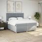 Preview: Boxspringbett mit Matratze Hellgrau 200x200 cm Stoff