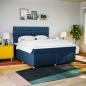 Preview: Boxspringbett mit Matratze Blau 180x200 cm Stoff
