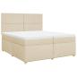 Preview: Boxspringbett mit Matratze Creme 200x200 cm Stoff