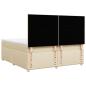 Preview: Boxspringbett mit Matratze Creme 200x200 cm Stoff