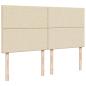 Preview: Boxspringbett mit Matratze Creme 200x200 cm Stoff