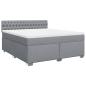 Preview: Boxspringbett mit Matratze Hellgrau 180x200 cm Stoff