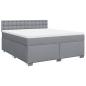Preview: Boxspringbett mit Matratze Hellgrau 180x200 cm Stoff