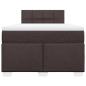 Preview: Boxspringbett mit Matratze Dunkelbraun 120x190 cm Stoff